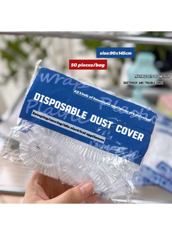 TNGames Household Disposable Dust Cover 90*145cm, 50-Pack Thick Plastic Sheath – Large Appliance & Furniture Dust Protector (Fits Refrigerators/Washing Machines/Sofas/Wardrobes) - Image 1