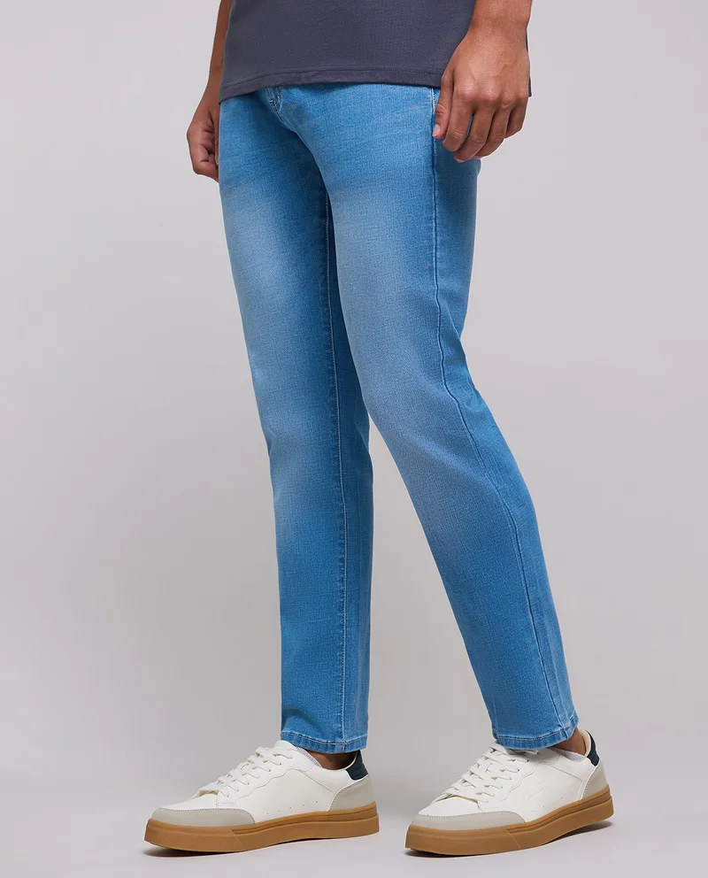 R&b  Faded Slim Fit Jeans with Button Closure for Men | Best Price UAE