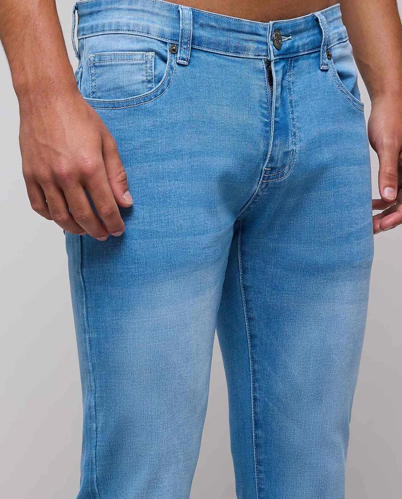 R&b  Faded Slim Fit Jeans with Button Closure for Men | Best Price UAE
