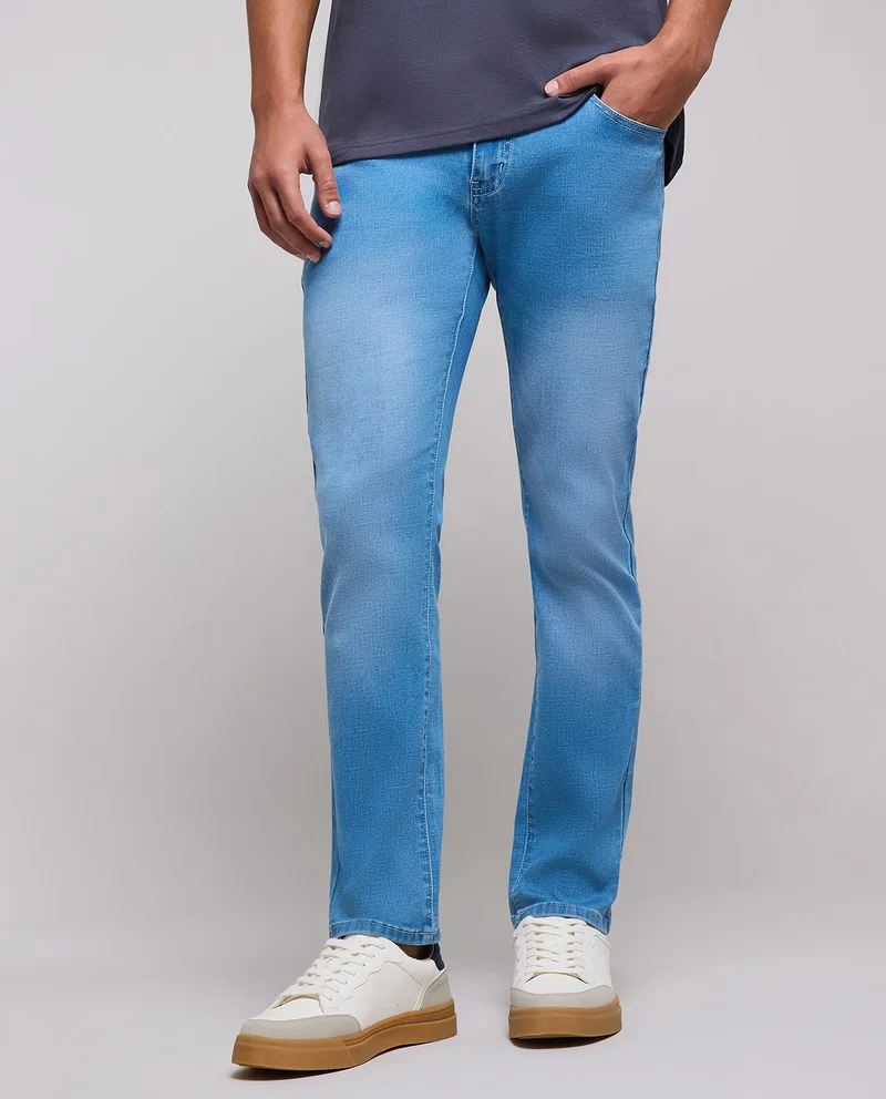 أر أند بي Faded Slim Fit Jeans with Button Closure