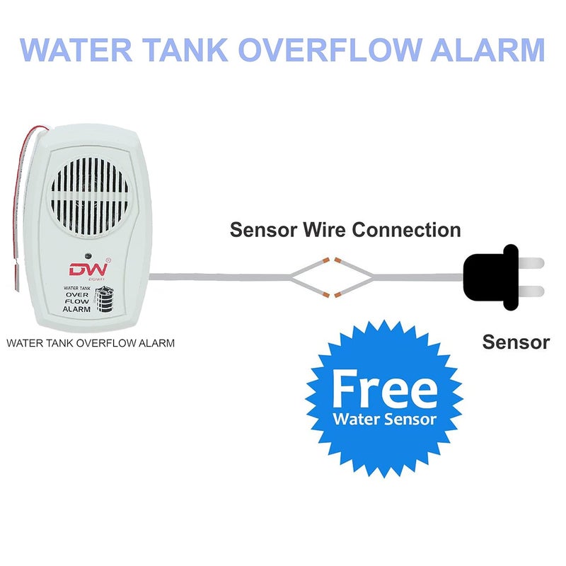 Digiway Digiway Water Over Flow Tank Alarm with Voice Sound Small White Pack of 2  - Image 3