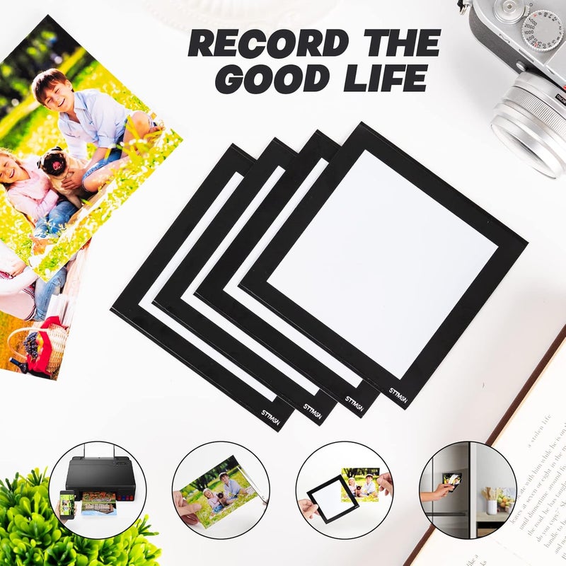 STTMGN 4X4" Magnetic Picture Frame with Black Border(10 Pack),Square Magnet Photo Pockets,Decorations for Fridge/Lockers with Clear Plastic Cover (Classic) - Image 5