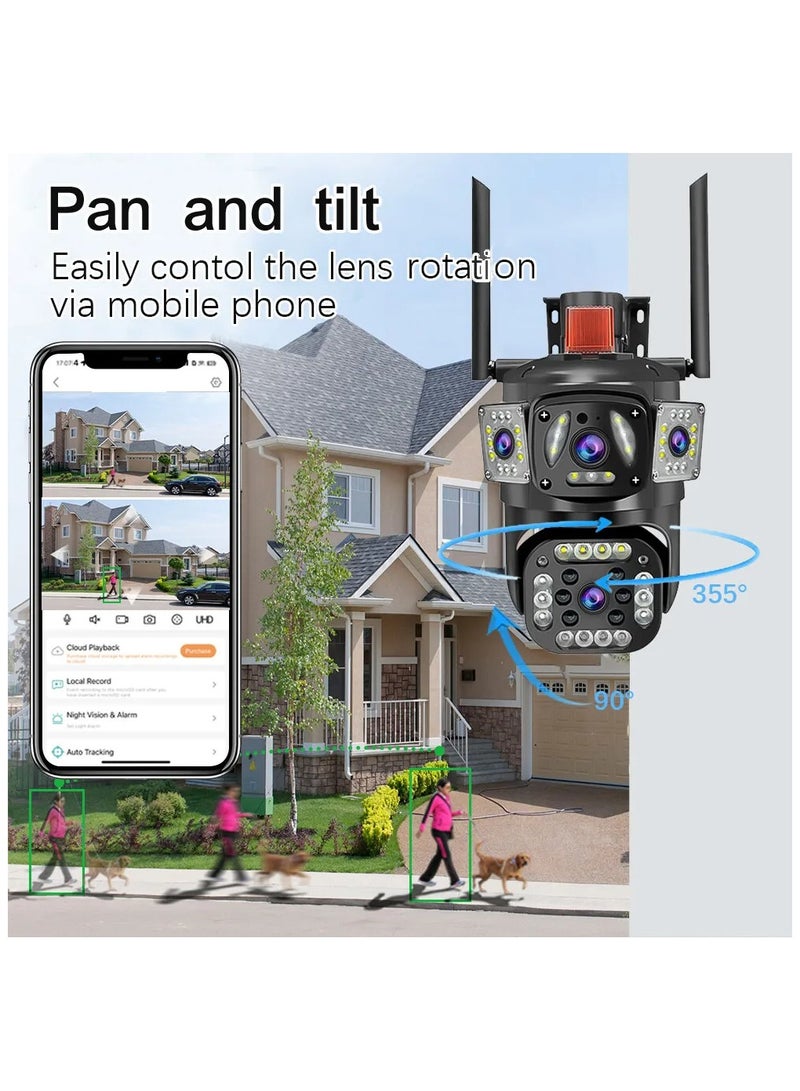 ارواق كاميرا CCTV V380، كاميرا CCTV ذات عدسة مزدوجة، كاميرا مراقبة IP CCTV، 360، WIFI، HD1080P إنذار حزام مقاوم للماء خارجي 360 - Image 3