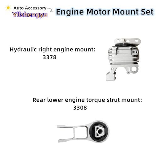 Yllshengyu 3Pcs Engine Motor Mount Kit Compatible with Cherokee 2014-2019 2.4L & Chrysler 200 2015-2017 2.4L, Replacement for 3378 3380 3308, Steel & Aluminum, Chassis Mount - Image 4