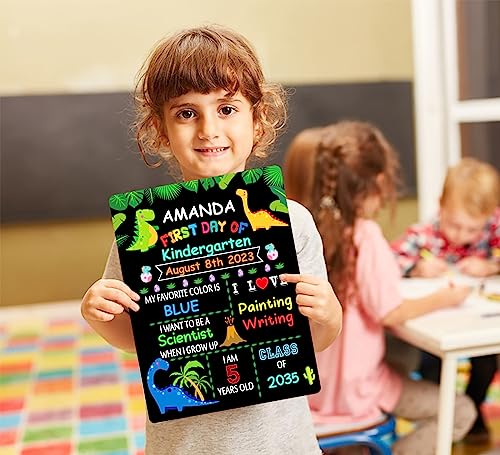 WaaHome First & Last Day of School Chalkboard Sign - 9"x12" First Day of Preschool Pre K Kindergarten Board Back to School Sign Supplies for Kids Girls Boys, Double Sided - Image 3