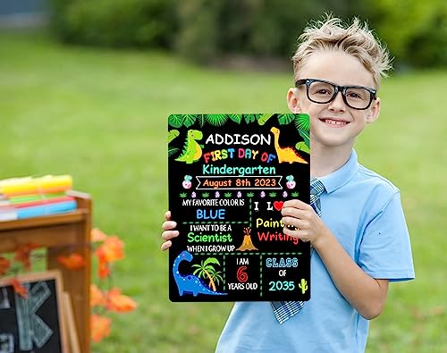 WaaHome First & Last Day of School Chalkboard Sign - 9"x12" First Day of Preschool Pre K Kindergarten Board Back to School Sign Supplies for Kids Girls Boys, Double Sided - Image 2