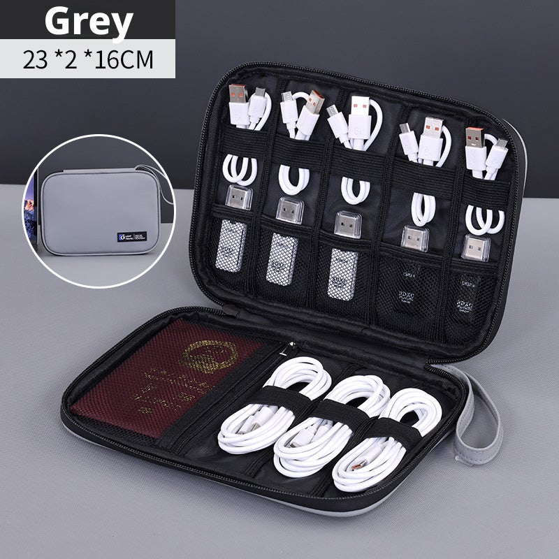 Waterproof Double-Layer Large Capacity Cable Organizer Pouch for Electronics - Image 1