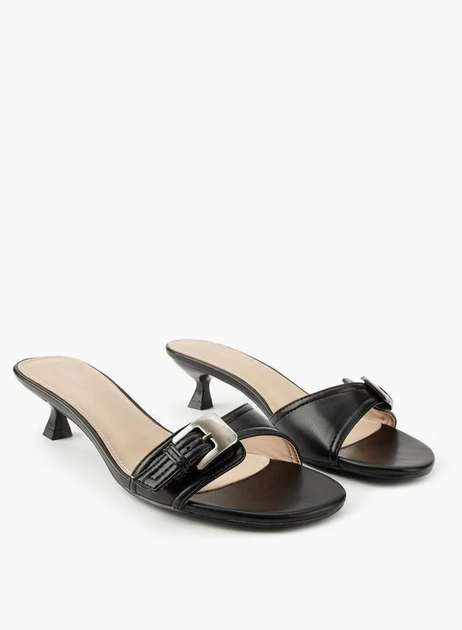 Flora Bella By Shoexpress Women's Kitten Heel Slip-On Sandals