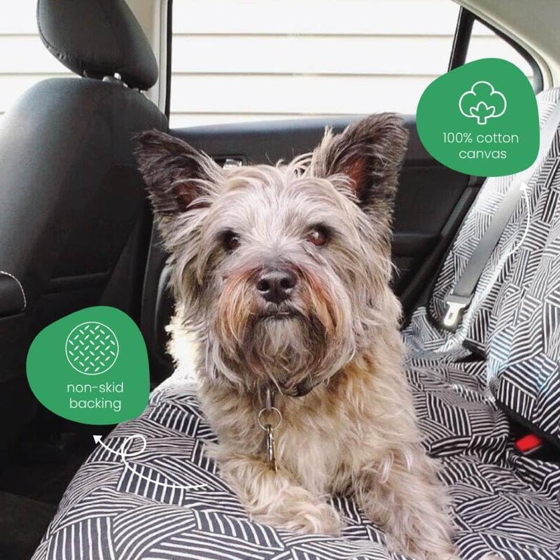 Molly Mutt 3-in-1 Back Seat Cover for Dogs, 100% Cotton Canvas Back Seat Hammock with Headrest Straps, Belt Slots, & Anchors, Non-Skid Cargo Area Cover, Machine Washable, No Harmful Chemicals, 56"x56" - Image 4