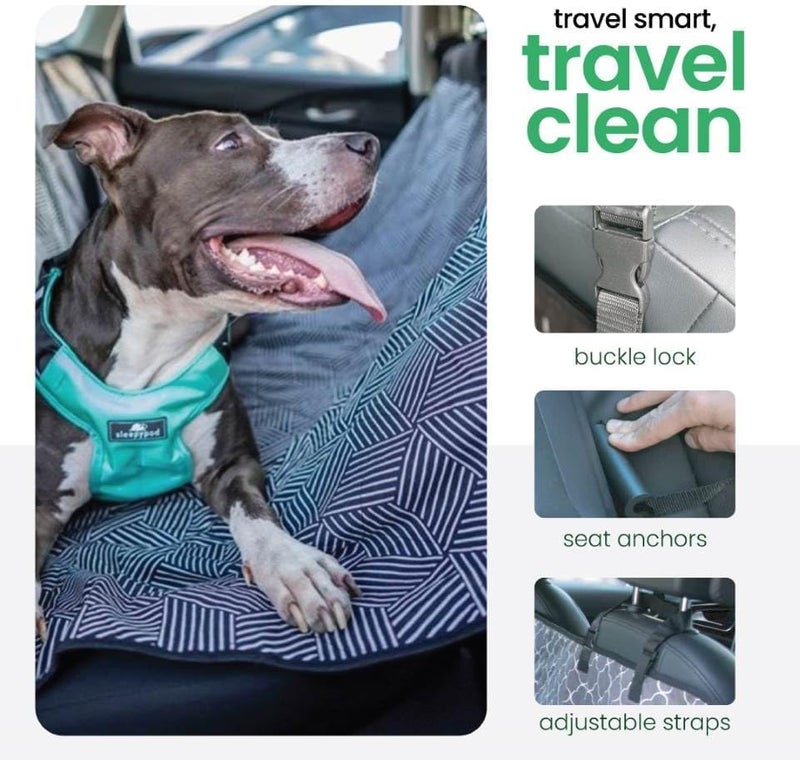 Molly Mutt 3-in-1 Back Seat Cover for Dogs, 100% Cotton Canvas Back Seat Hammock with Headrest Straps, Belt Slots, & Anchors, Non-Skid Cargo Area Cover, Machine Washable, No Harmful Chemicals, 56"x56" - Image 5