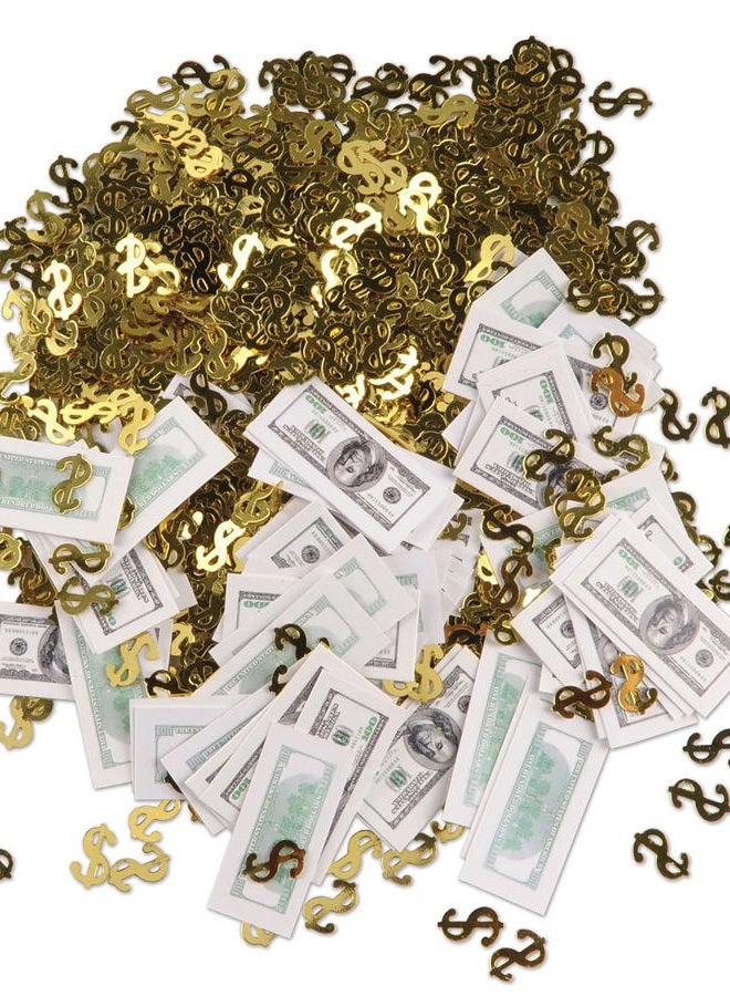 Beistle Big Bucks Print-Fetti Party Accessory (1 count) (.5 Oz/Pkg) - Image 1