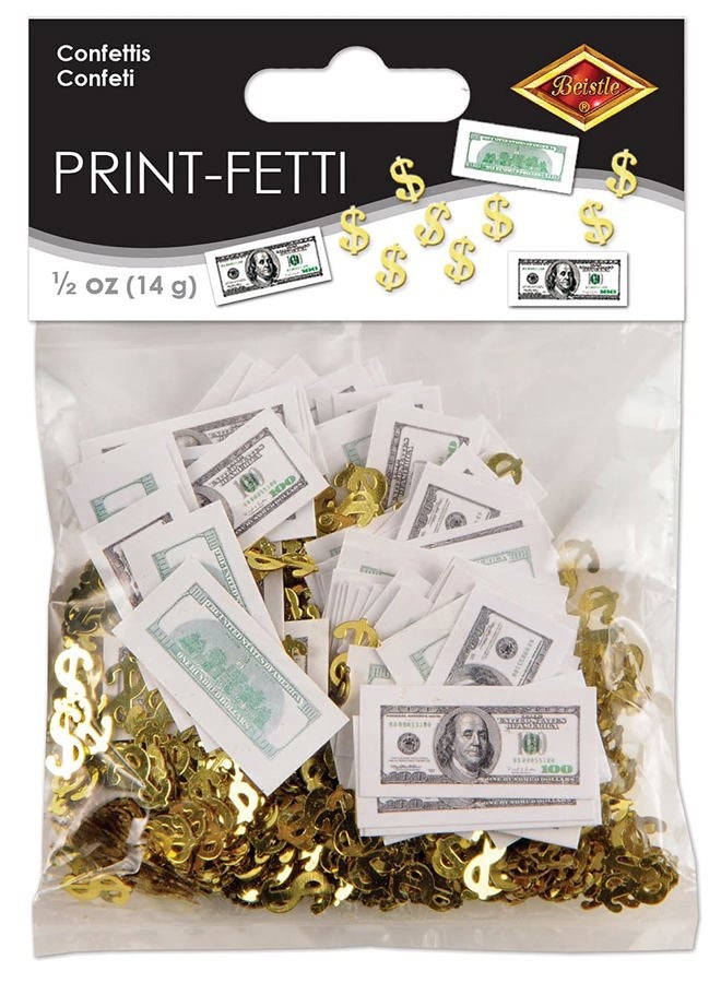 Beistle Big Bucks Print-Fetti Party Accessory (1 count) (.5 Oz/Pkg) - Image 2