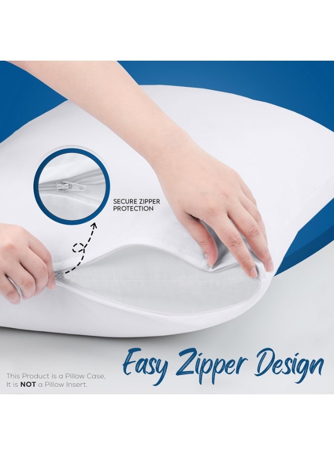 Utopia Bedding Waterproof Pillow Protector Zippered (4 Pack) King - Bed Bug Proof Pillow Encasement 20 x 38 Inches - Image 4
