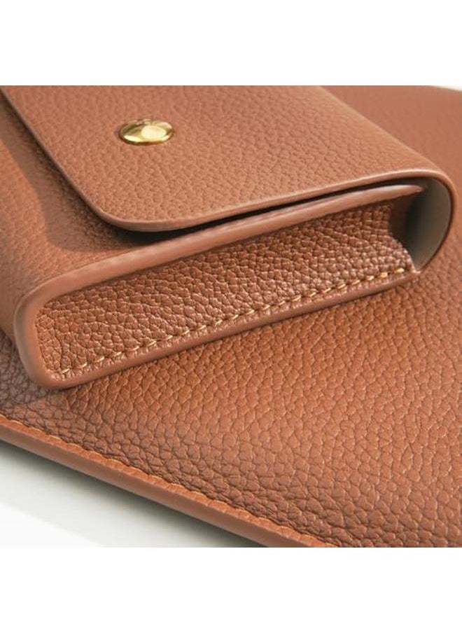 erorex - Pu Leather Padded Laptop Sleeve 16Inch Compatible With Macbook Pro 16 15Inch Laptop Bag Compatible With Macbook Pro 15 With Charger Pouch Color Brown - Image 1