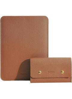 Pu Leather Padded Laptop Sleeve 16Inch Compatible With Macbook Pro 16 15Inch Laptop Bag Compatible With Macbook Pro 15 With Charger Pouch Color Brown