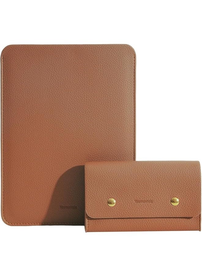 erorex - Pu Leather Padded Laptop Sleeve 16Inch Compatible With Macbook Pro 16 15Inch Laptop Bag Compatible With Macbook Pro 15 With Charger Pouch Color Brown - Image 1