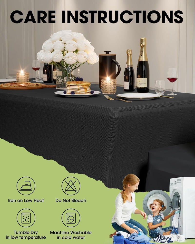 Spandex Tablecloth 6ft - 6 Pack, Fitted Stretch Table Cover for Rectangle Tables, Black - Image 5