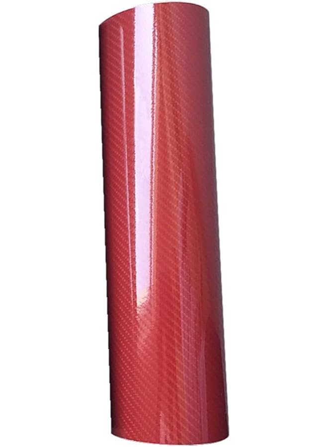eWINNER 50Cmx152Cm 5D High Glossy Carbon Fiber Vinyl Wrap Film Auto Car Decals Truck Interior Diy Decoration Air Free Bubble Tuning Part Sticker Car Styling Accessories (Red) - Image 1