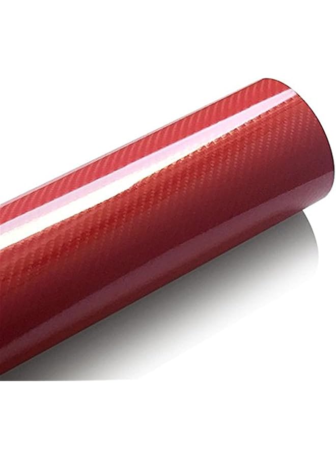 eWINNER 50Cmx152Cm 5D High Glossy Carbon Fiber Vinyl Wrap Film Auto Car Decals Truck Interior Diy Decoration Air Free Bubble Tuning Part Sticker Car Styling Accessories (Red) - Image 4