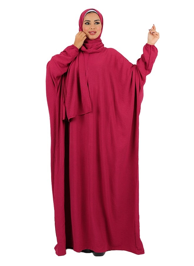 زمرد ثوب صلاة كريب سعودي عملي مع غطاء الرأس -ساده من زمرد فاشون  - Image 3