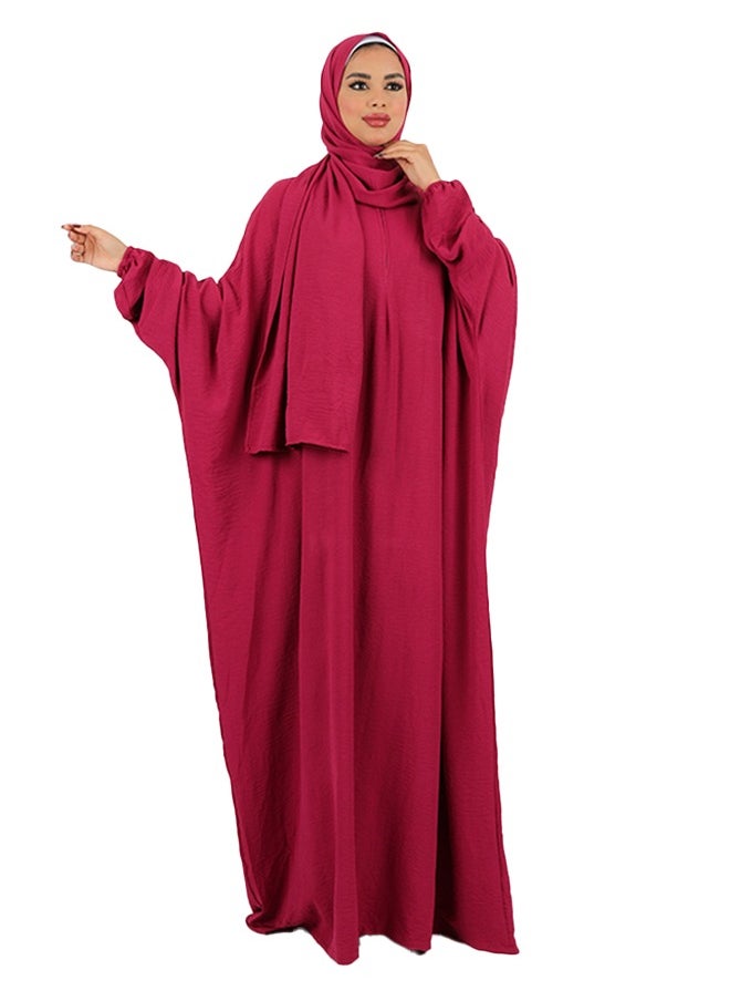 زمرد ثوب صلاة كريب سعودي عملي مع غطاء الرأس -ساده من زمرد فاشون  - Image 1