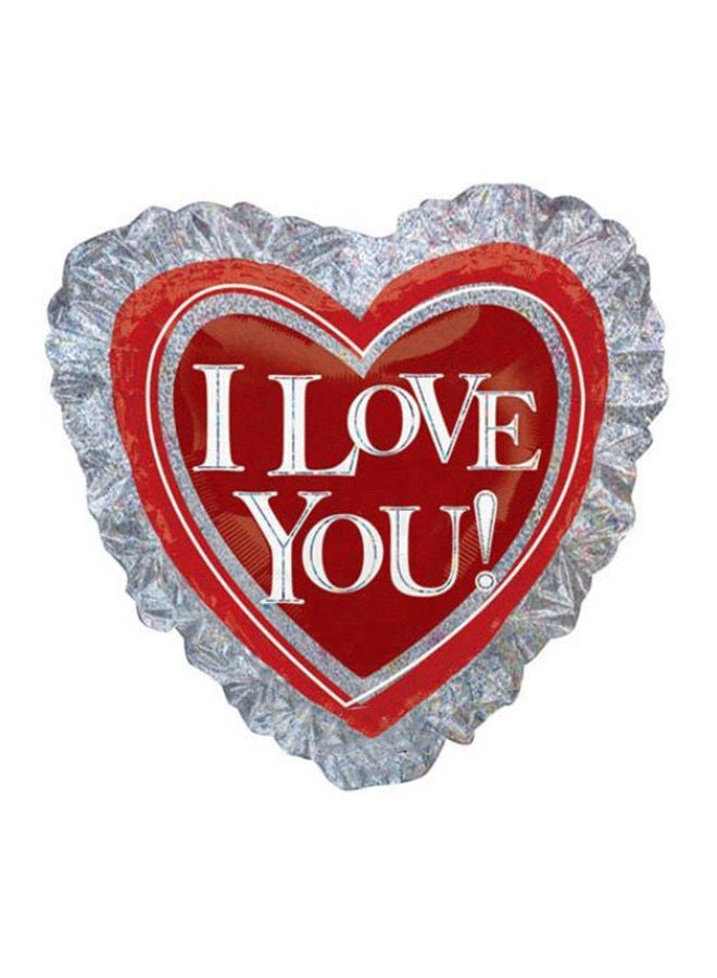 إسكدنيا بالون من القصدير على شكل قلب وتصميم كشكشة بعبارة Love You 28x28بوصة