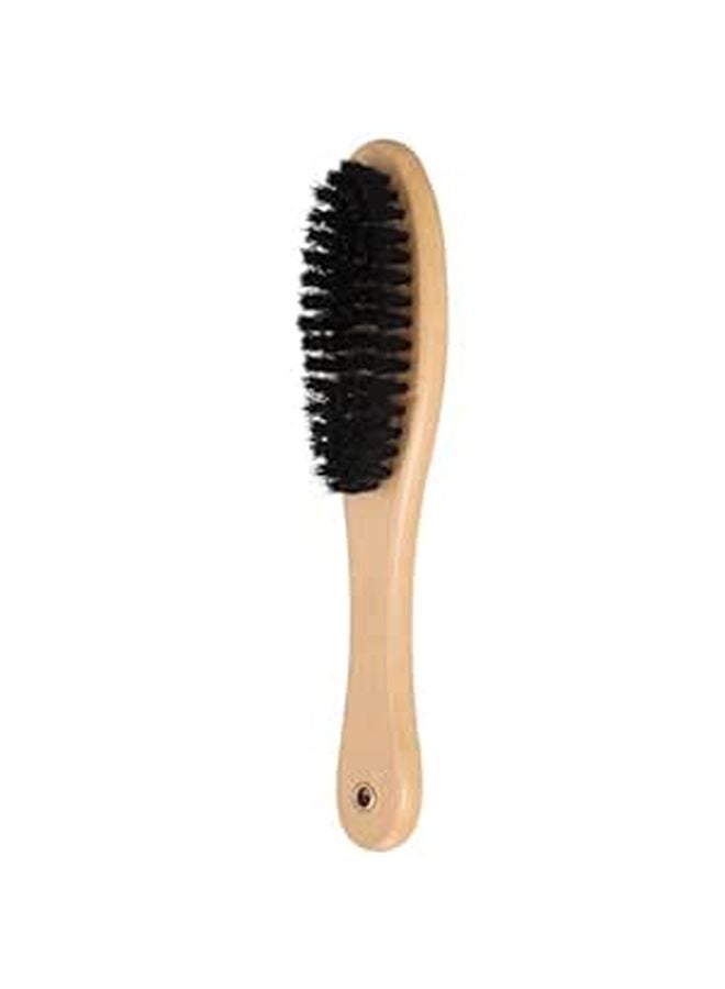 Wood Handle Boar Bristle Cat Brush for Shedding Removal and Laundry Cleaning Black - Image 1