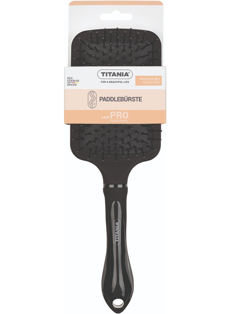 Titania Black Cushion Hair Brush Rubberized Head. - Image 2