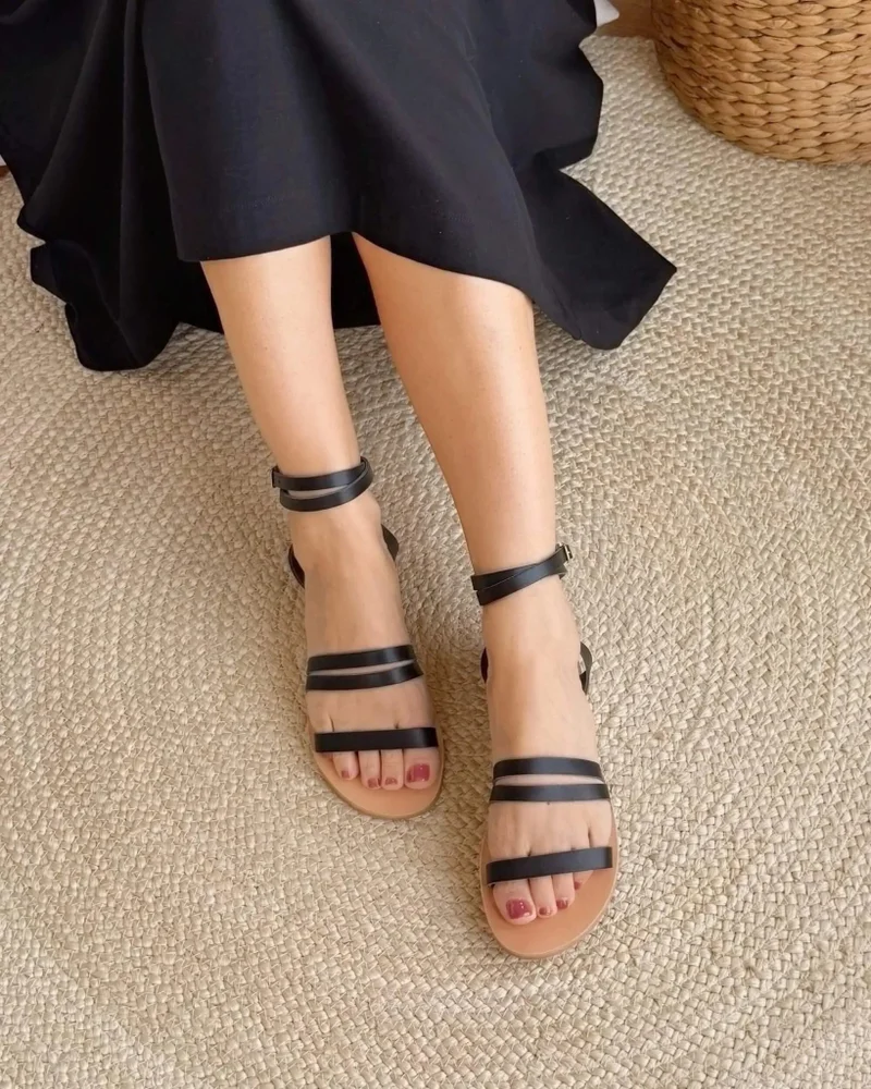 SHOEQ Charcoal Gia Sandal for Women | Best Price UAE