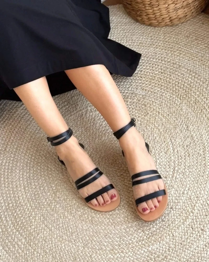SHOEQ Charcoal Gia Sandal for Women | Best Price UAE