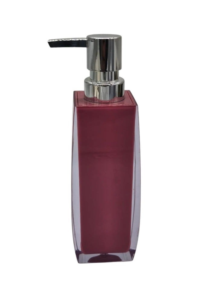 AKDC Acrylic Plastic Hand Soap Dispenser with Easy-to-Press Pump-350ML-Pink&Silver - Image 3