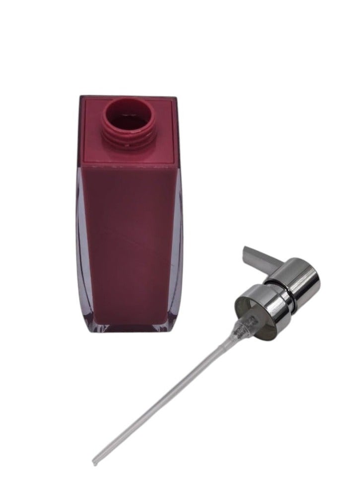 AKDC Acrylic Plastic Hand Soap Dispenser with Easy-to-Press Pump-350ML-Pink&Silver - Image 2