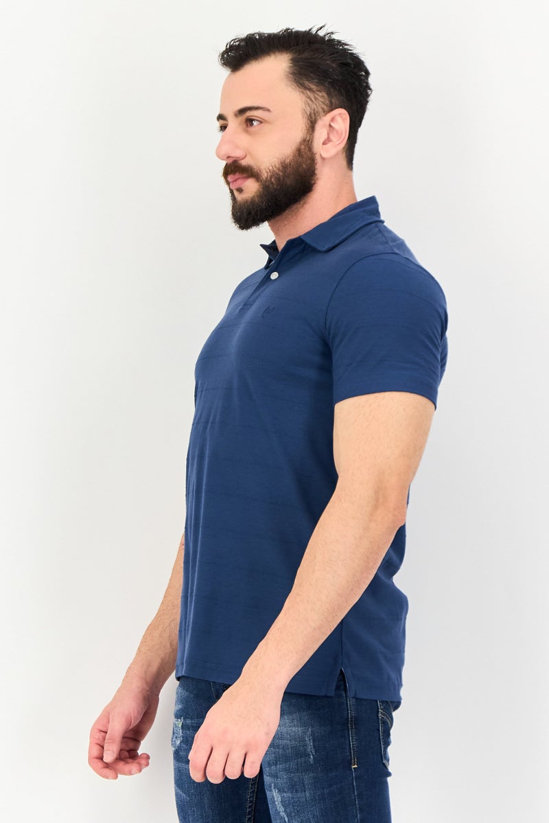 Chaps Men Regular Fit Embroidered Short Sleeve Polo Shirt, Slate Blue - Image 2