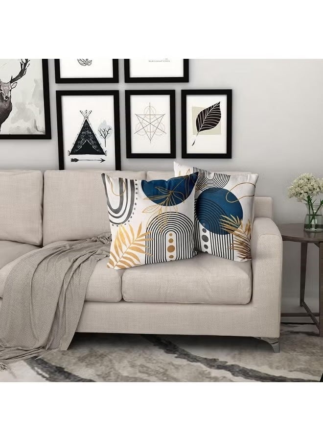 يوڠام طقم مكون من 4 أغطية وسائد بتصميم هندسي عصري، ديكوري للأريكة – مقاس 45×45 سم (18×18 بوصة)، مناسب لغرفة المعيشة، الأريكة، أو السيارة - Image 2