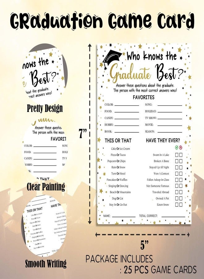 Kqfdr Graduation Party Games - Who Knows the Graduate Best Grad Party Decorations Supplies - High School College Graduation Party Favors -25 Pcs -A01 - Image 2