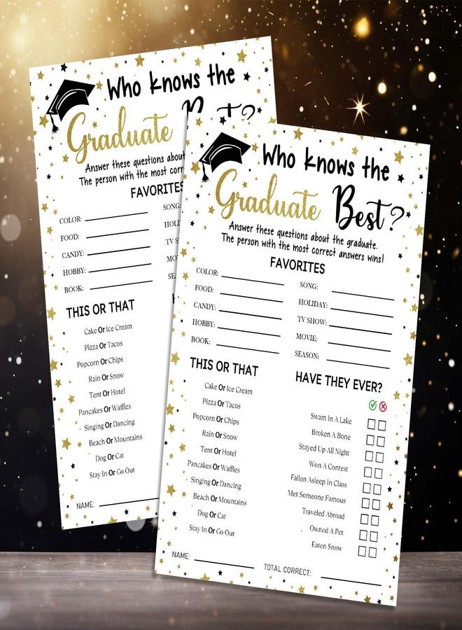 Kqfdr Graduation Party Games - Who Knows the Graduate Best Grad Party Decorations Supplies - High School College Graduation Party Favors -25 Pcs -A01 - Image 1