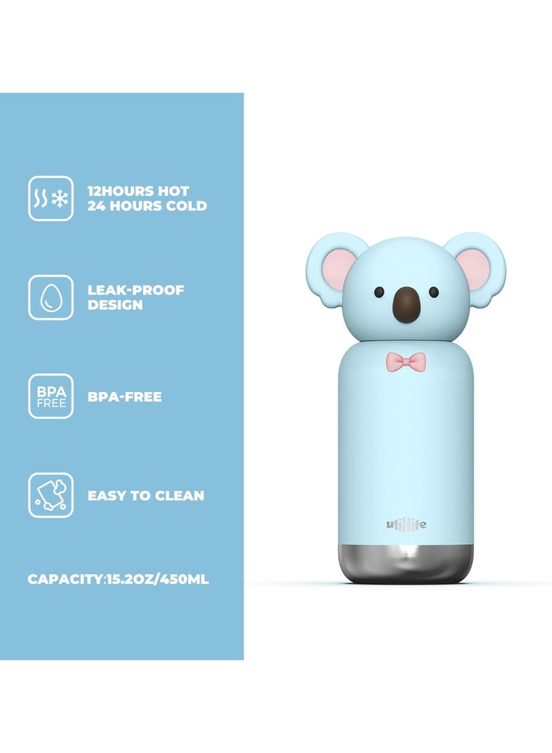Utilife Zoofiesta Kids Water Bottle - Koala Design - Leak-Proof & BPA-Free - Image 2