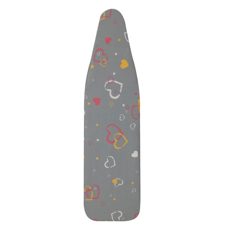 Household Essentials Household Essentials Ultra Ironing Board Cover and Pad Hearts Print with Sparkle Finish Gray  - Image 1