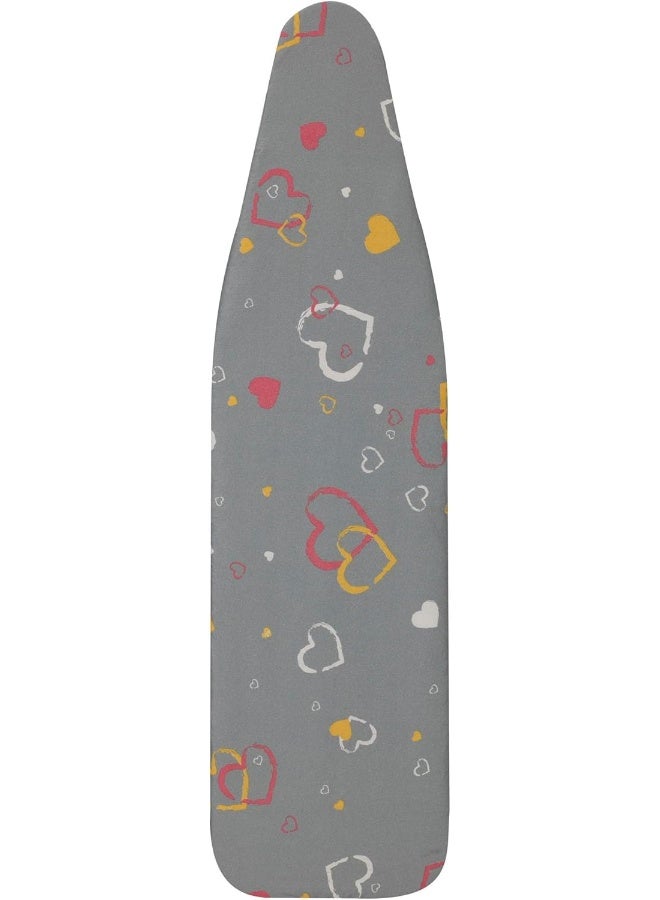 Household Essentials Household Essentials Ultra Ironing Board Cover and Pad Hearts Print with Sparkle Finish Gray  - Image 3