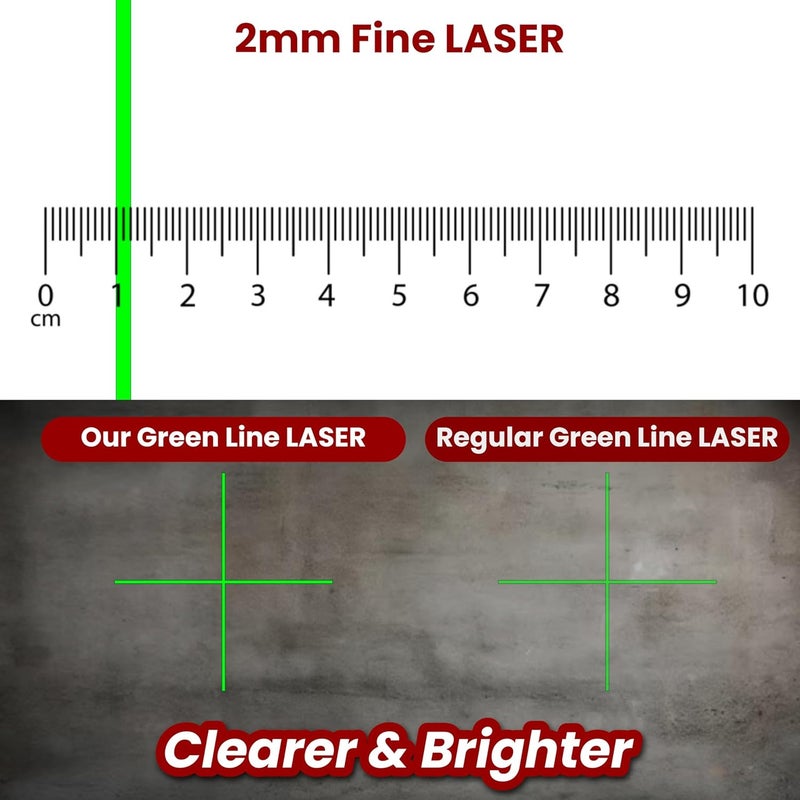 Tomahawk مستوى الليزر OXFORD® OLL 32 - 4 x 360° ليزر أخضر مع مستوى ذاتي، مقاوم للماء والغبار IP54، معتمد من GS و CE - مجموعة كاملة مع حامل مغناطيسي - Image 4