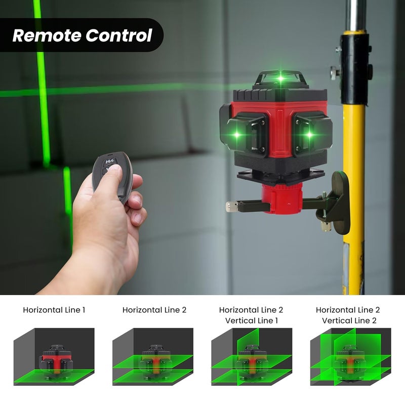 Tomahawk مستوى الليزر OXFORD® OLL 32 - 4 x 360° ليزر أخضر مع مستوى ذاتي، مقاوم للماء والغبار IP54، معتمد من GS و CE - مجموعة كاملة مع حامل مغناطيسي - Image 3