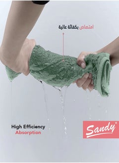 Sandy SANDY Extra Large Bath Towel Set Premium Hotel Quality 100% Cotton Made in Egypt, Soft Quick Drying and Highly Absorbent (2 Pack - 90x180 cm) - Pistachio  - Image 4