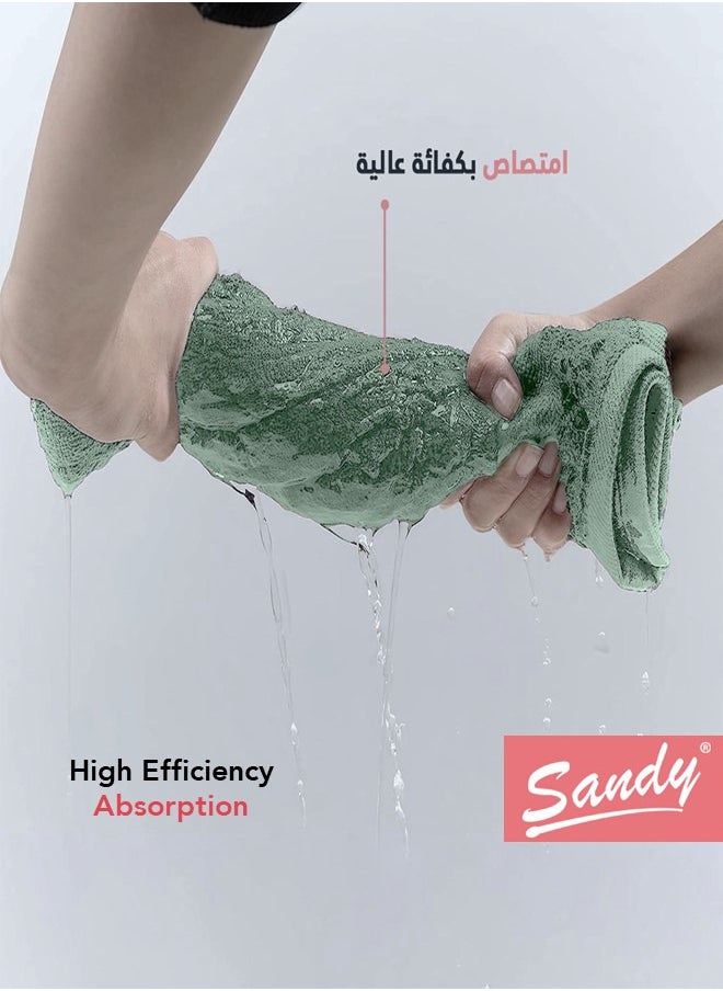 ساندي طقم منشفة حمام كبيرة جدا ساندي بجودة الفنادق قطن 100% صنعت في مصر، ناعمة وسريعة الجفاف وعالية الامتصاص (عبوة من قطعتين - 90×180 سم) - فستقي  - Image 4