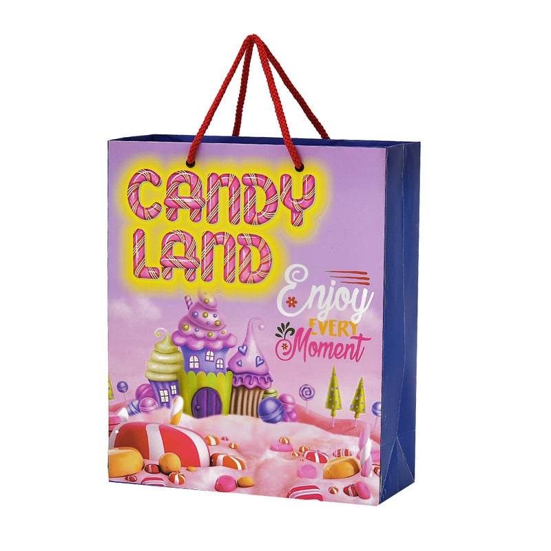 PPJ ® -CANDY LAND THEME THANK YOU BIRTHDAY PARTY (10 Pcs.) PAPER CARRY BAG, 10 Inch X 12 Inch X 4 Inch RETURN GIFT/HAPPY BIRTHDAY/RETURN GIFTS/GIFTS/GIFT BAGS/GIFT COVERS(Pack of 10) - Image 1
