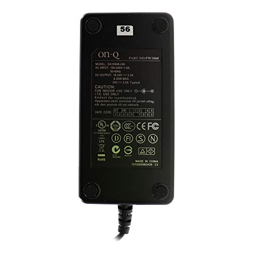 On-Q Legrand - OnQ Desk Mount Power Supply, Power Cord with Barrel Connecter Plug, 60 Watt, 24-Inch Cord Length, Black, 1 Count, PW1060 - Image 3