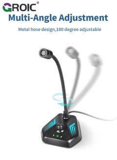GROIC USB Computer Microphone, Microphone with Adjustable Gooseneck, Plug and Play RGB Gaming Compatible PC, Laptop, Desktop  - Image 5