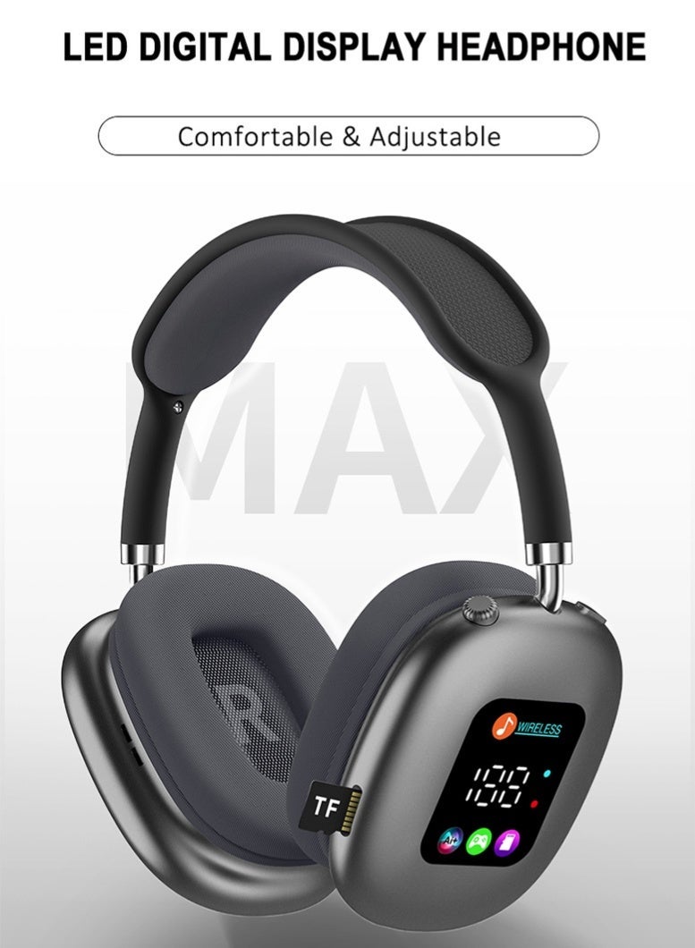 max600 سماعة بلوتوث ، بلوتوث 5.4 ، أدى عرض الكريستال السائل ، الغمر 8D ستيريو مرحبا فاي تأثير الصوت مع بيسا دولبي الفضاء ، صدمة باس ، تأثير الصوت ، ودعم بلوتوث ، بطاقة TF اثنين من طريقة التبديل - Image 1