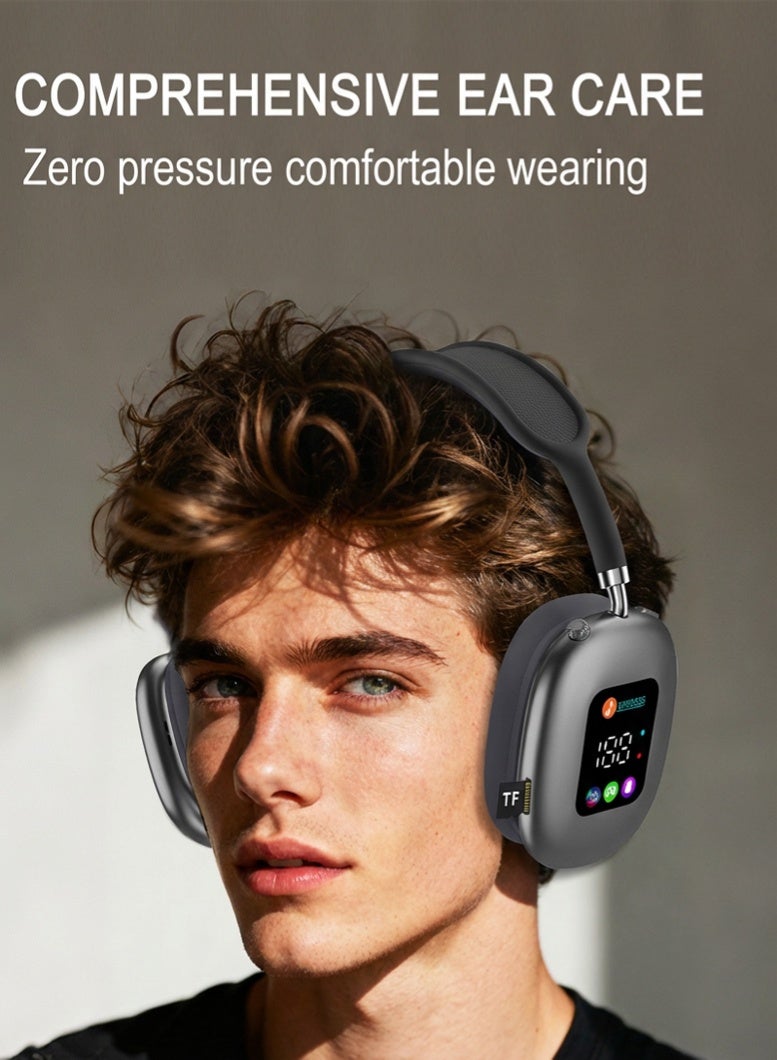 MAX600 Head mounted Bluetooth Earphones, Bluetooth 5.4, LED LCD Display, Immersive 8D Stereo HiFi Sound and BISA Dolby Class Space, Stunning Bass, Sound Effects, Supports Bluetooth and TF Card Mode Switching - Image 1