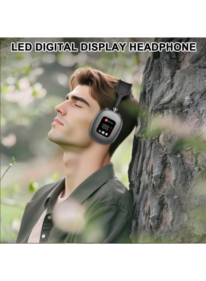 MAX600 Head mounted Bluetooth Earphones, Bluetooth 5.4, LED LCD Display, Immersive 8D Stereo HiFi Sound and BISA Dolby Class Space, Stunning Bass, Sound Effects, Supports Bluetooth and TF Card Mode Switching - Image 4