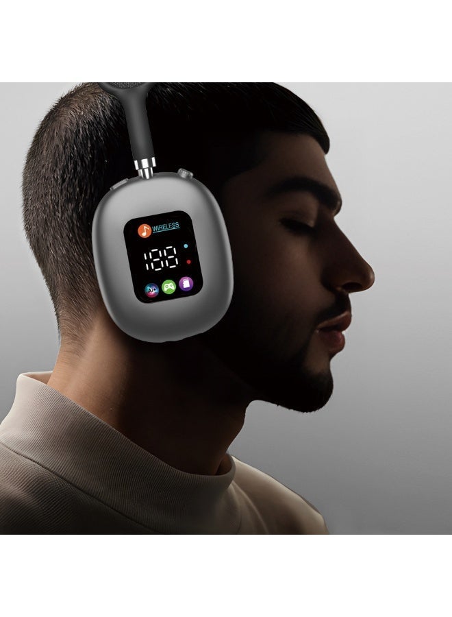 MAX600 Head mounted Bluetooth Earphones, Bluetooth 5.4, LED LCD Display, Immersive 8D Stereo HiFi Sound and BISA Dolby Class Space, Stunning Bass, Sound Effects, Supports Bluetooth and TF Card Mode Switching - Image 3